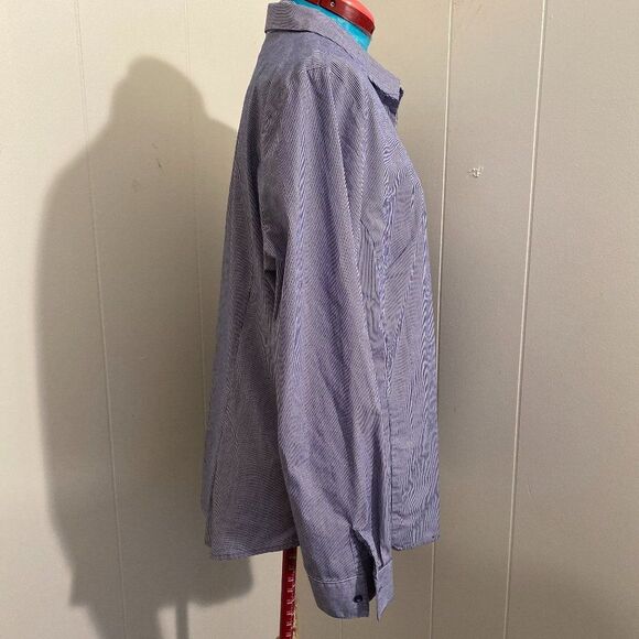 Worthington Pin Striped Long Sleeve Button Down Womens Top Size 18 - Picture 3 of 6